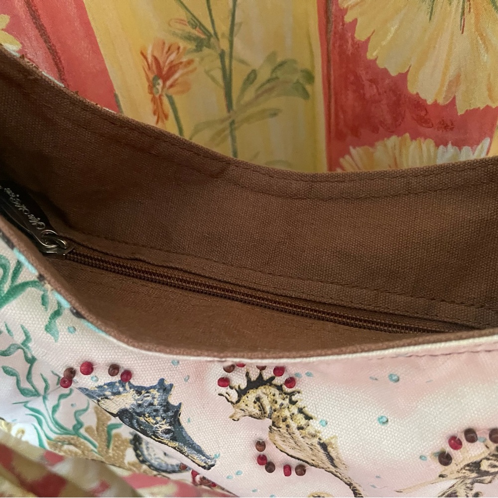 Seahorse Beaded & Painted Sea Horses Women's Kate McRostie Bag - Brown & Cream - Picture 11 of 11